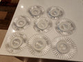 7 1/2" Heisey Set of 8  Narrow Flute & Rim with Starburst Plate  w/ "H" Marking