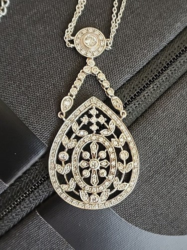 ESPO Joseph Esposito Sterling Silver Diamonique Lavalier Necklace