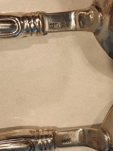 Huge Sterling Silver Salad Serving Fork And Spoon