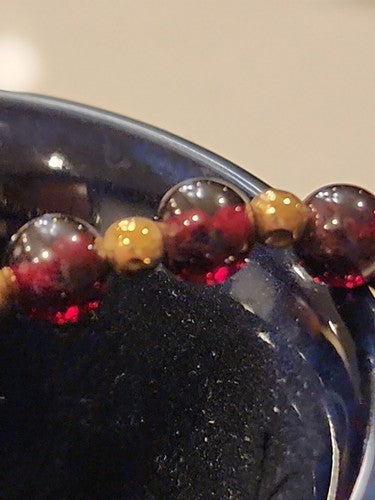 Vintage 8mm 14K Yellow Gold Beads  & 10mm Amber Bead 30.50" Necklace
