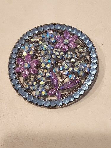 Ann Taylor Women's Butterfly Flowers Rhinestones Aurora Borealis Pin Brooch