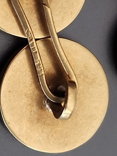 Brant &Son Edwardian Essex Crystal 14K Yellow Gold Fox Cufflinks