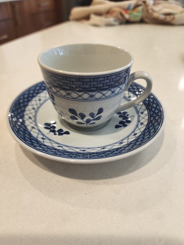 Royal Copenhagen Tranquebar Blue Espresso Cup & Saucer 2124