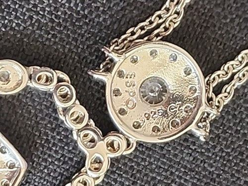 ESPO Joseph Esposito Sterling Silver Diamonique Lavalier Necklace