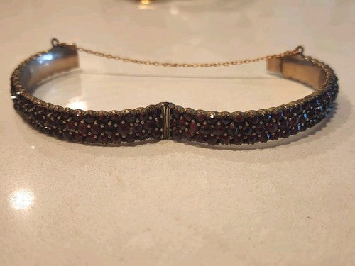 Antique 3 Row Garnet Set Braclet