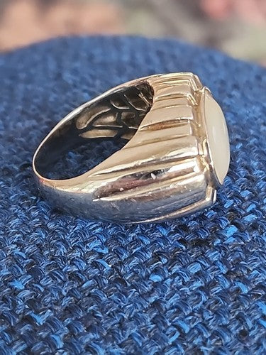 Sterling White Moonstone Ring Size 8