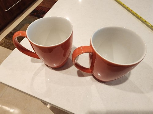 Lenox Coffee Mugs Kate Spade Summer Circle Coral & White Cups Lot Of 2