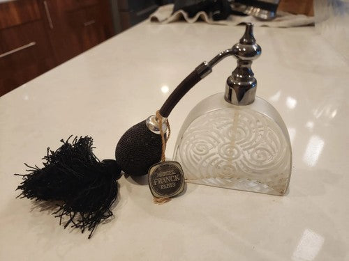 MARCEL FRANCK PERFUME BOTTLE ATOMAIZER PARIS FRANCE original Tag