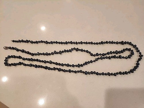 GRAY PEACOCK PEARL NECKLACE STRAND STRING 62 INCHES LONG 83 GRAMS