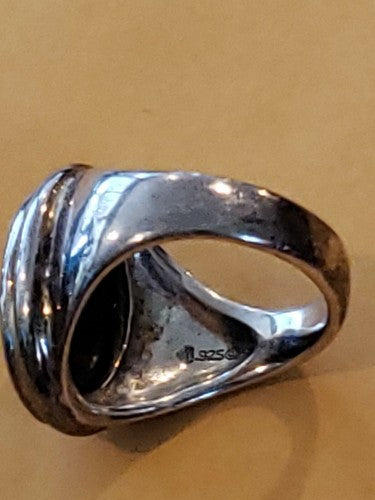 Sterling Carolyn Pollack Relios Turquoise Southwest Ring Stone 925 Bear Moon 7.5