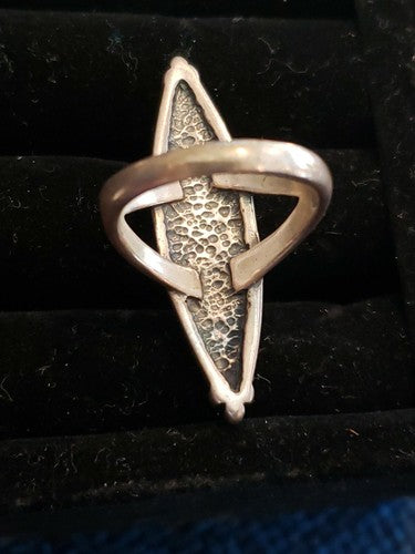 Vintage Sam Arviso Navajo Sterling Silver Turquoise & Coral Ring Sz: 6.75