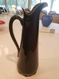 Early Hampshire Pottery Green Motted 11 1/2" Pitcher or Ewer