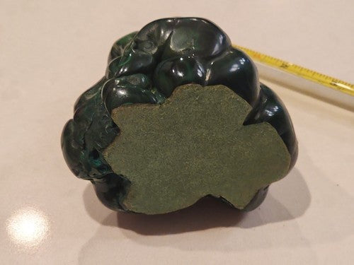 4" Polished Bull's Eye Malachite Stalactite Cigarette Lighter Holder