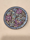 Ann Taylor Women's Butterfly Flowers Rhinestones Aurora Borealis Pin Brooch