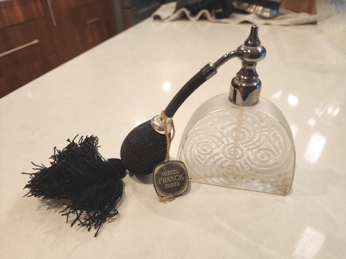MARCEL FRANCK PERFUME BOTTLE ATOMAIZER PARIS FRANCE original Tag