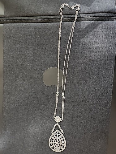 ESPO Joseph Esposito Sterling Silver Diamonique Lavalier Necklace