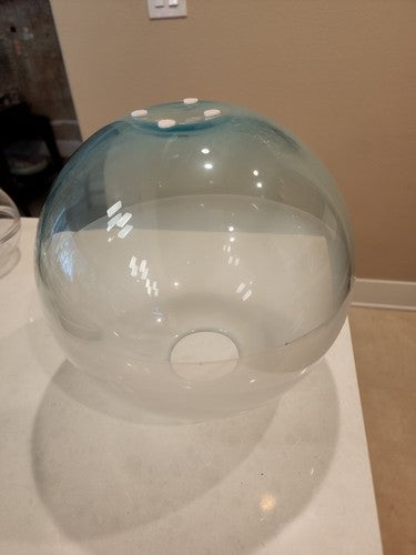 BARBINI Signed 13" Globe Orb Vase Murano MCM Art Glass Anthropomorphic Shape