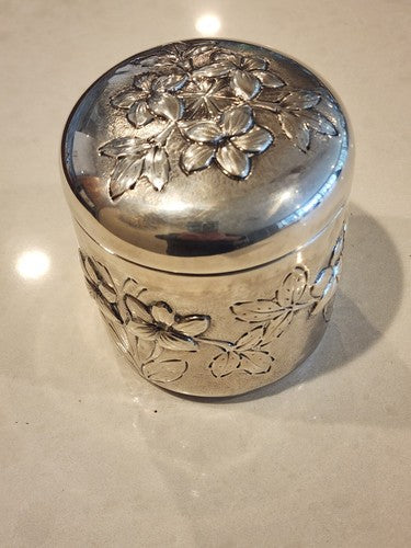 5" Italian 800 Silver Canister/Tea Caddy 250g 5"