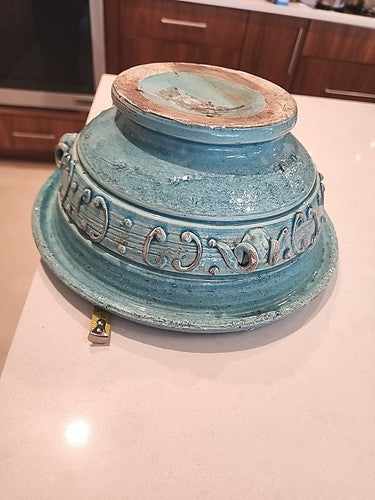 Blue Porcelain Italy Italian Pottery 10" Vase Planter Pot