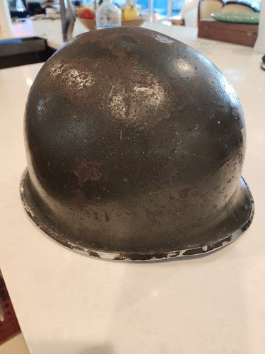 WWII US Army M1 Front Seam Swivel Bail Pot Helmet