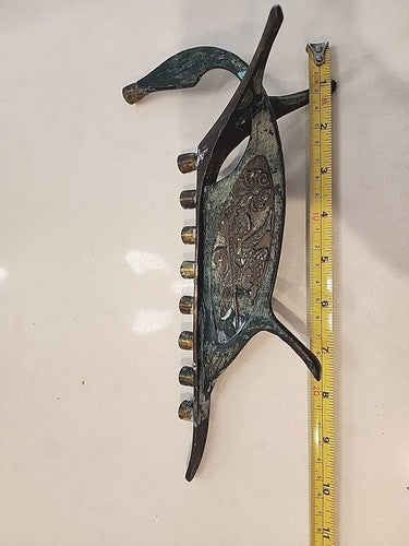 Vintage Solid Brass Maccabe Menorah CHANUKKAH 2c