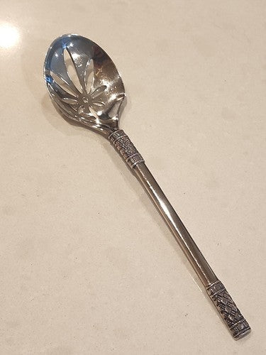 Wallace Sterling AEGEAN WEAVE (1970) Pierced BON BON / NUT SPOON-No Mono