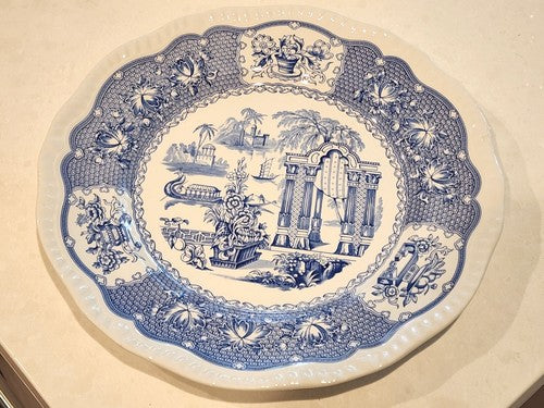 SPODE ENGLAND BLUE ROOM COLLECTION PAGODA 10 1/4" DINNER PLATE