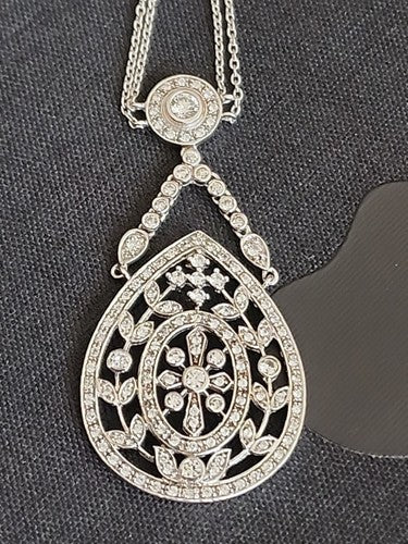ESPO Joseph Esposito Sterling Silver Diamonique Lavalier Necklace