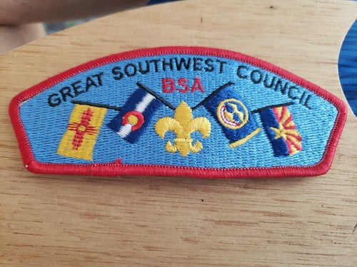 Bsa Boy Scout Uniform Pocket Flap Patch Great Southwest Council Misprint On Flag