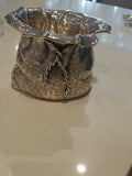 MIDCENTURY FRATELLI CACCHIONE STERLING ITALIAN SILVER 'DRAWSTRING BAG' VASE