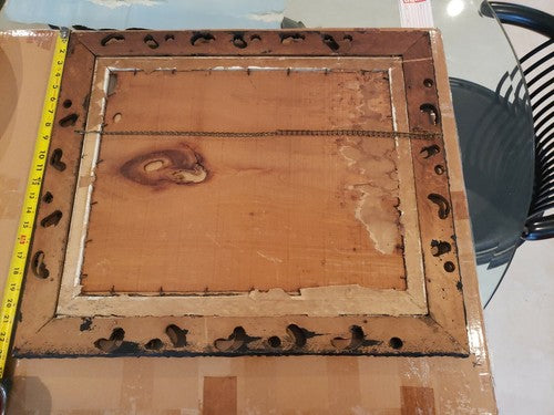 Antique Victorian Wood Picture Frame &1899 Ullman mfg. Print