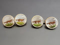 Brant &Son Edwardian Essex Crystal 14K Yellow Gold Fox Cufflinks