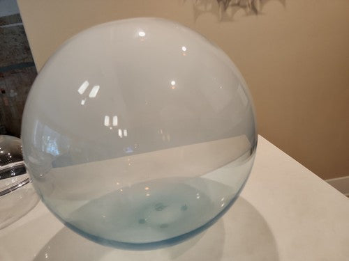 BARBINI Signed 13" Globe Orb Vase Murano MCM Art Glass Anthropomorphic Shape