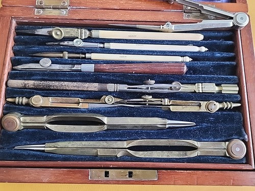 OLD STANLEY TECHNICAL DRAWING SET ENGLAND 1880