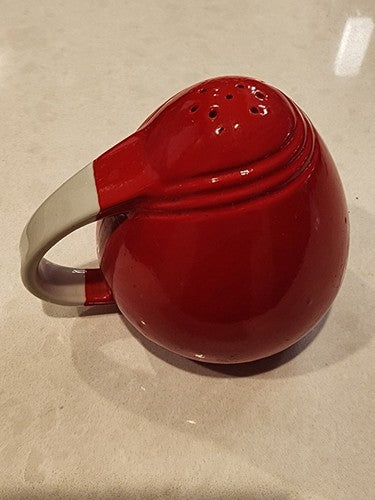 Chinese Red Hall Handle Salt Shaker