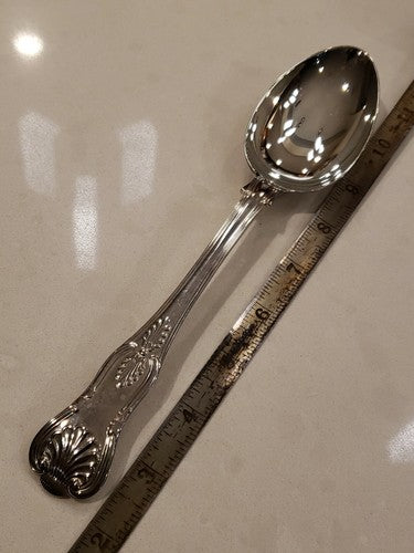 James Dixon Sons Sheffield Sterling Silver 9" Serving Spoon Kings Pattern