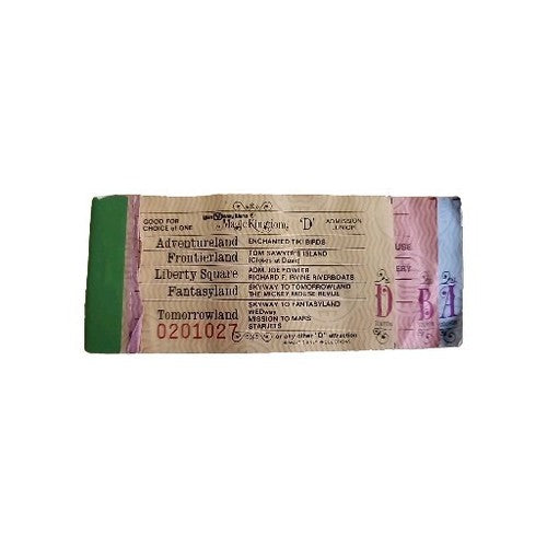 Vintage Walt Disney World Ticket Magic Kingdom Partial Ticket Stub Book