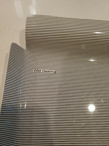 Vintage Mid Century Oleg Cassini Stripped Serving Tray Grey & White