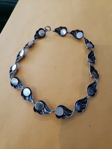 JOSEFF of Hollywood 1940’s Silver Tone Leaf Chocker Necklace Midcentury
