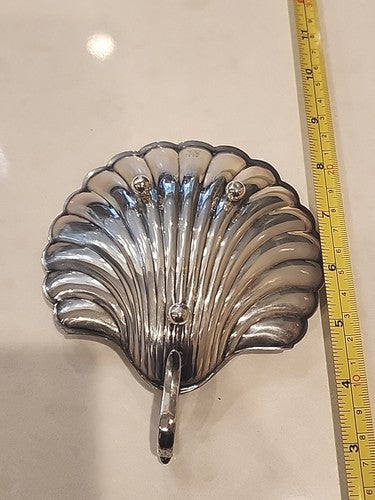 Fisher Silversmiths Sterling Silver Handled Shell Bowl with Feet #144