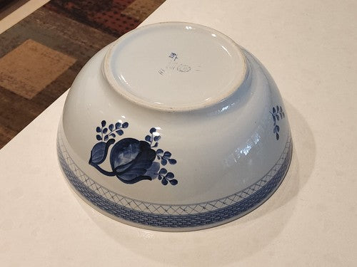 ROYAL COPENHAGEN Tranquebar Salad Bowl Blue 10" Serving Rose Vintage 11/958