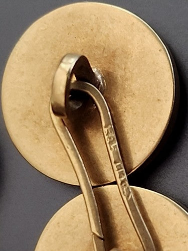 Brant &Son Edwardian Essex Crystal 14K Yellow Gold Fox Cufflinks