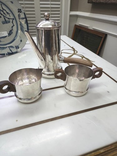 William Spratling Sterling Silver Tea Coffee Espresso Hot Coco Pot Set modernist