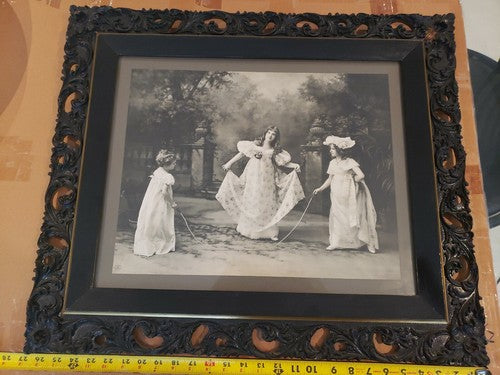 Antique Victorian Wood Picture Frame &1899 Ullman mfg. Print