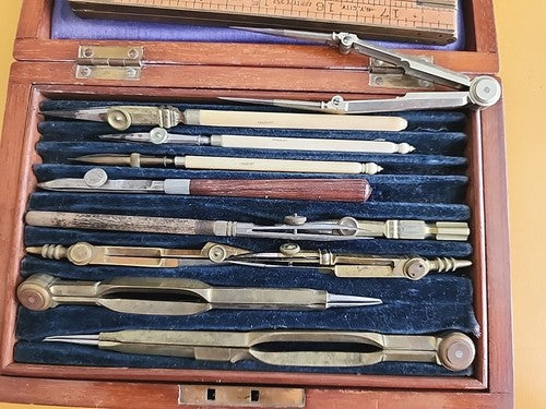 OLD STANLEY TECHNICAL DRAWING SET ENGLAND 1880