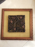 Copper Tjap Cap Chop Stamp Wave Petunia 6.5" x 6" Batik Indonesia