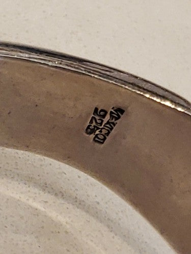 Sterling Silver Mexican Midcentury Bangle Bracelet Spring tension C1960 58.8g