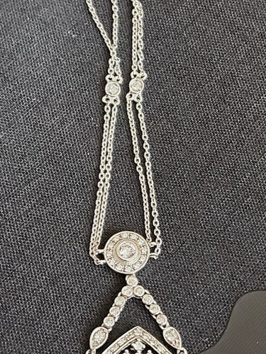 ESPO Joseph Esposito Sterling Silver Diamonique Lavalier Necklace