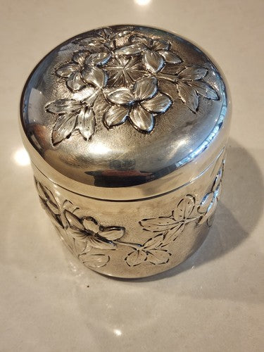 5" Italian 800 Silver Canister/Tea Caddy 250g 5"
