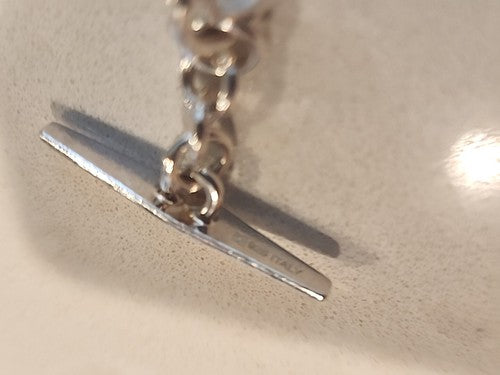 Vintage Designer Italian Large Rope Chain Sterling Silver Bracelet 7 1/2"